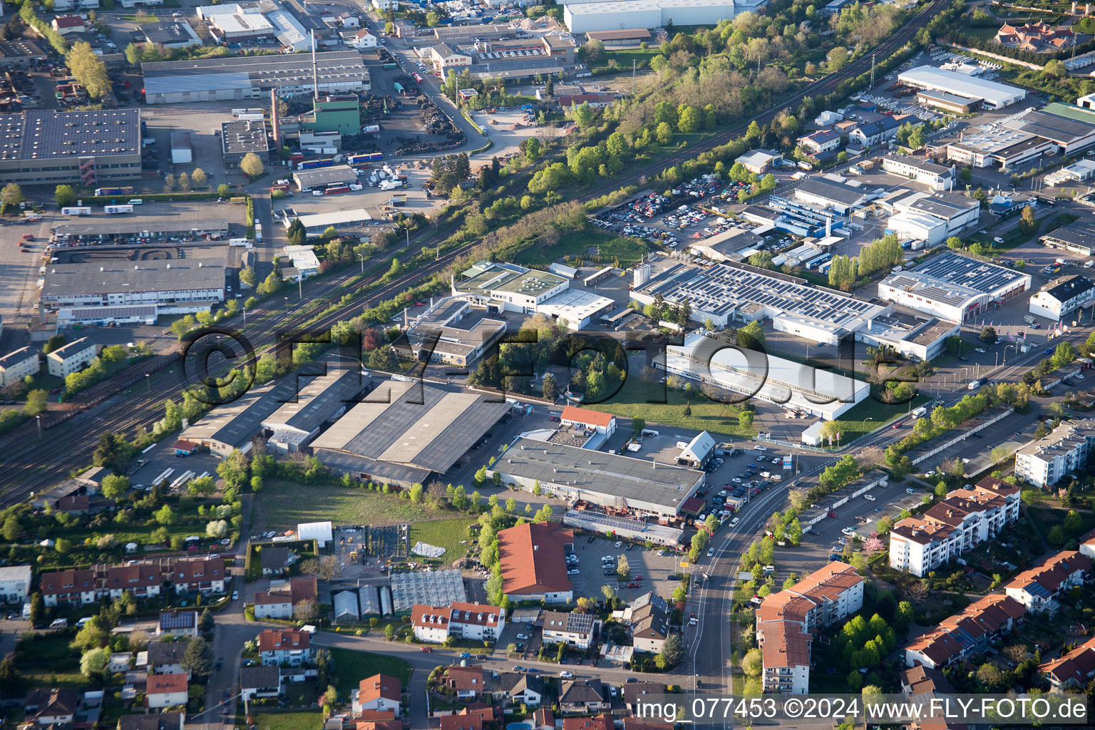 Landau in der Pfalz in the state Rhineland-Palatinate, Germany seen from a drone