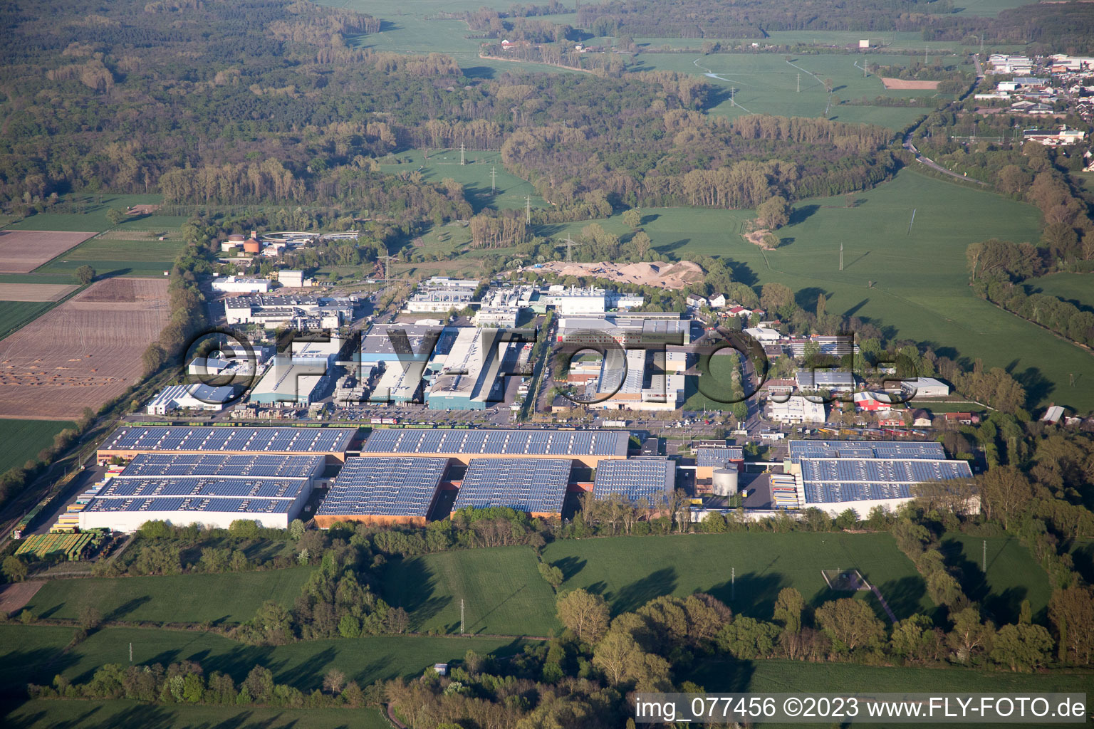Aerial view of Landau in der Pfalz in the state Rhineland-Palatinate, Germany