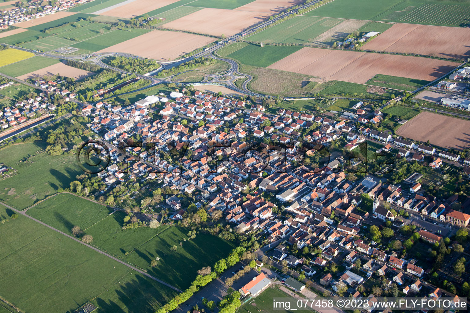 Drone image of District Queichheim in Landau in der Pfalz in the state Rhineland-Palatinate, Germany