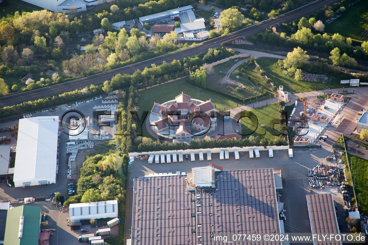 Industrial area north in Landau in der Pfalz in the state Rhineland-Palatinate, Germany