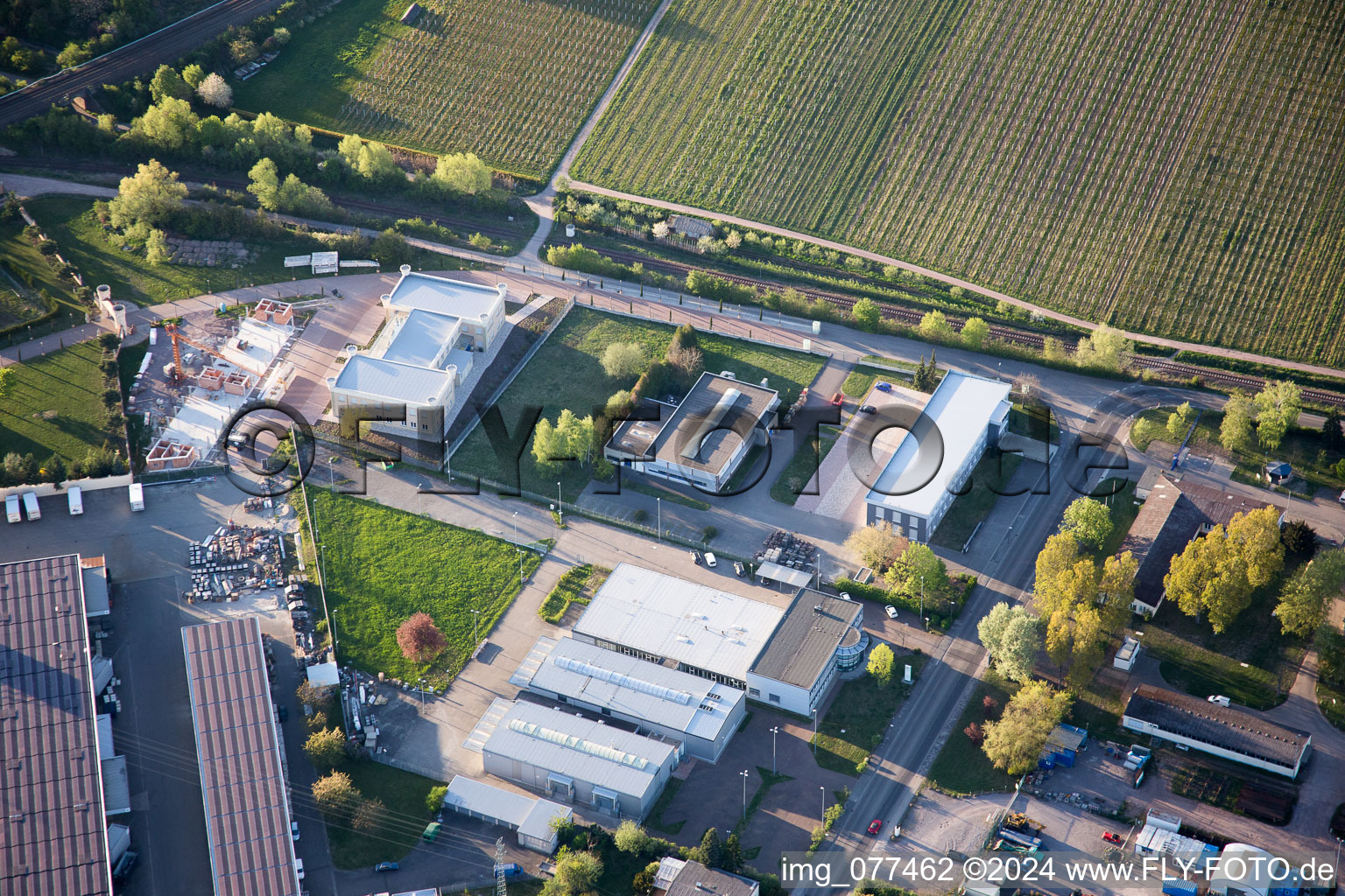 Aerial photograpy of Industrial area north in Landau in der Pfalz in the state Rhineland-Palatinate, Germany