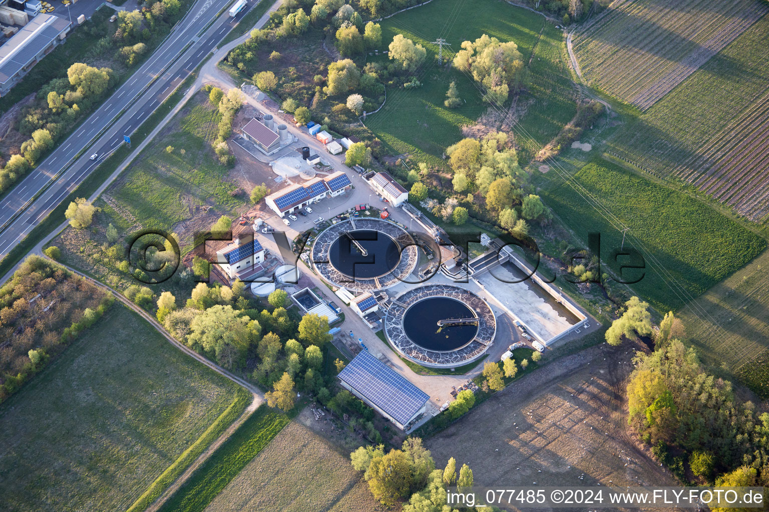 Aerial photograpy of Venningen in the state Rhineland-Palatinate, Germany