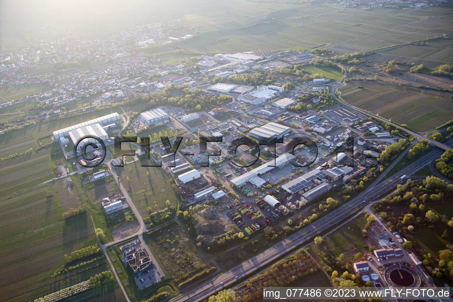 Industrial area in Edenkoben in the state Rhineland-Palatinate, Germany