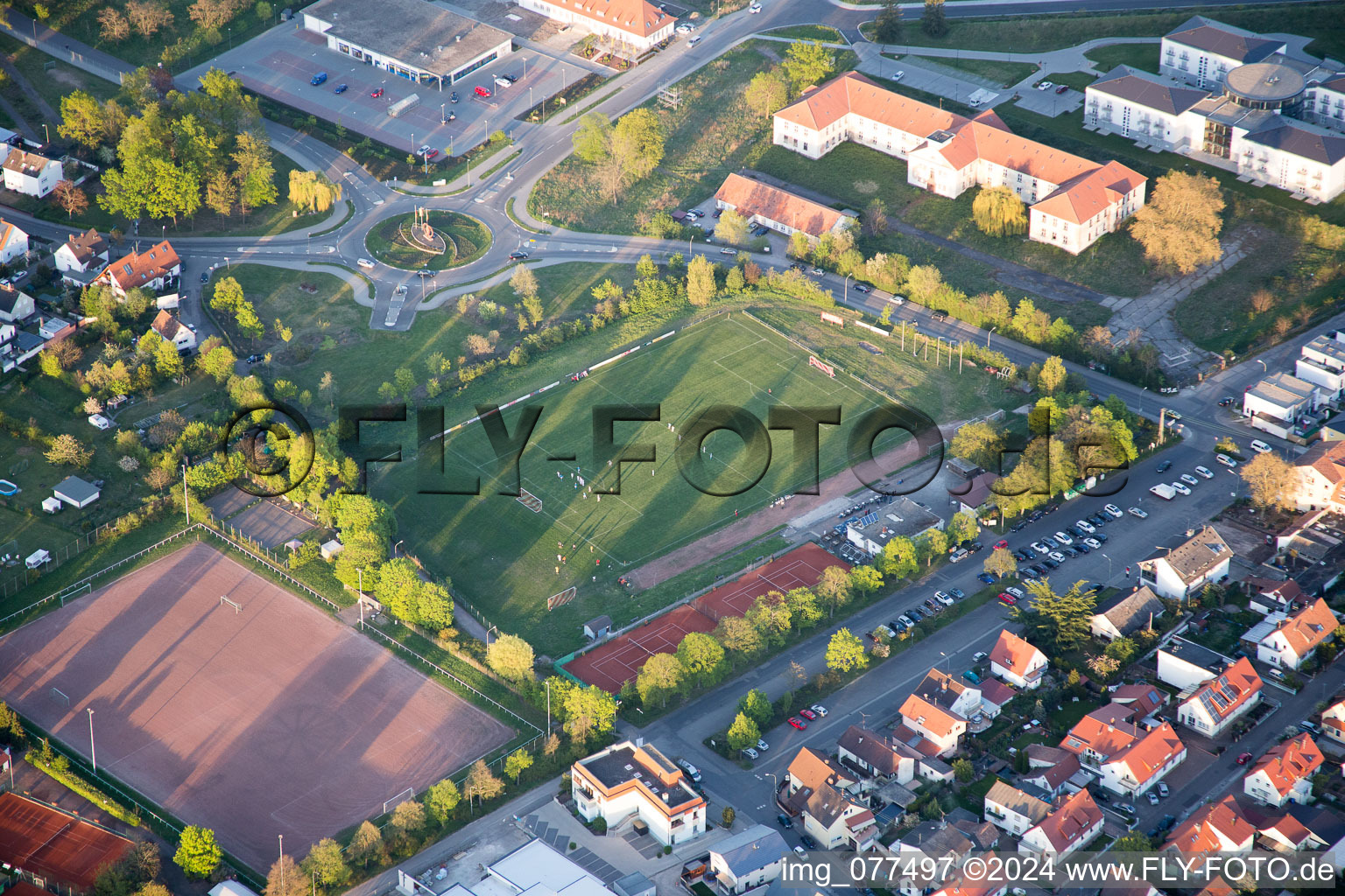 Ensemble of sports grounds of Lachen-Speyerdorf 1910 e.V in the district Lachen-Speyerdorf in Neustadt an der Weinstrasse in the state Rhineland-Palatinate, Germany