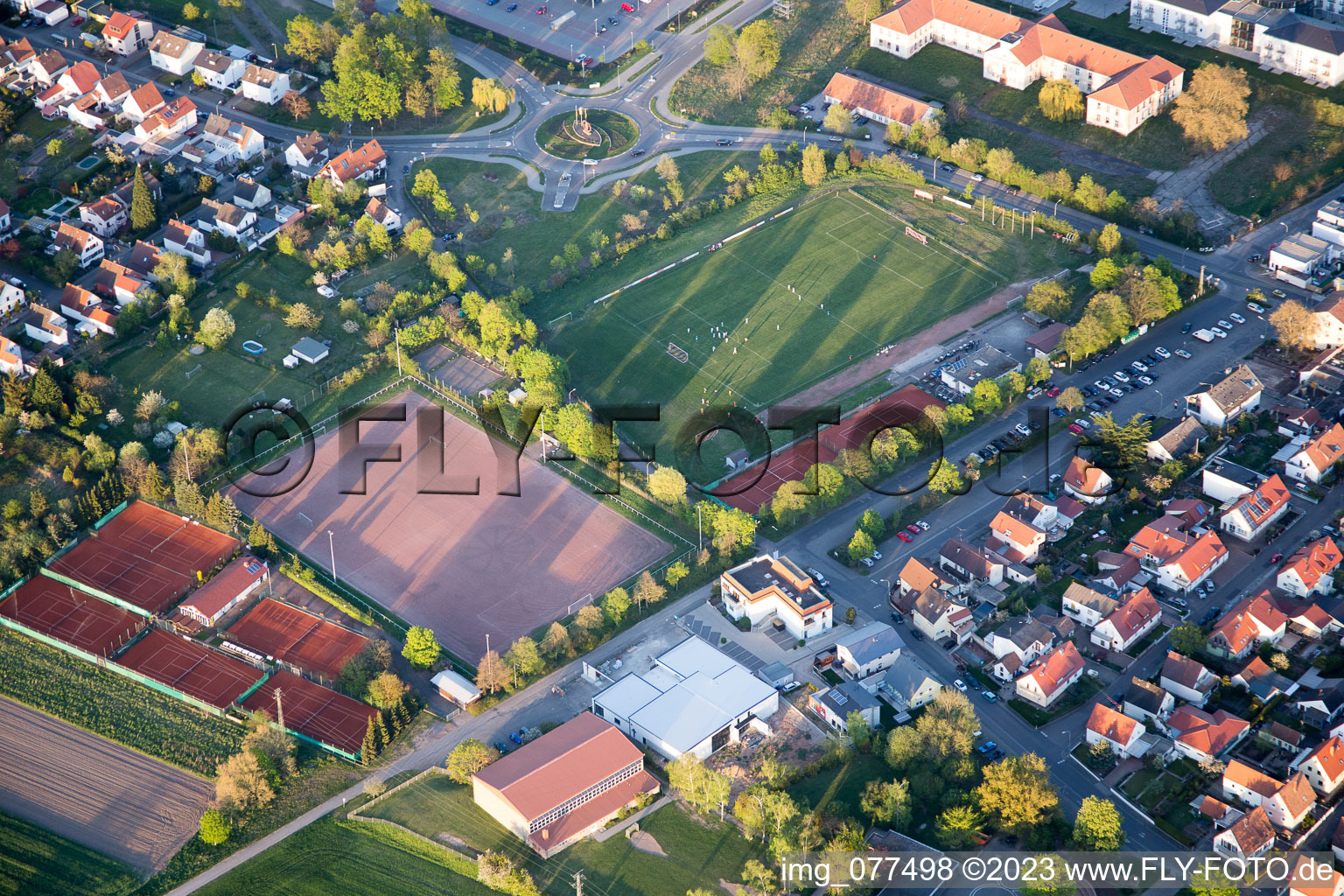 Oblique view of District Lachen in Neustadt an der Weinstraße in the state Rhineland-Palatinate, Germany