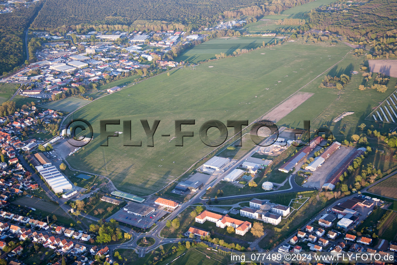 Gliding airfield in the district Speyerdorf in Neustadt an der Weinstraße in the state Rhineland-Palatinate, Germany