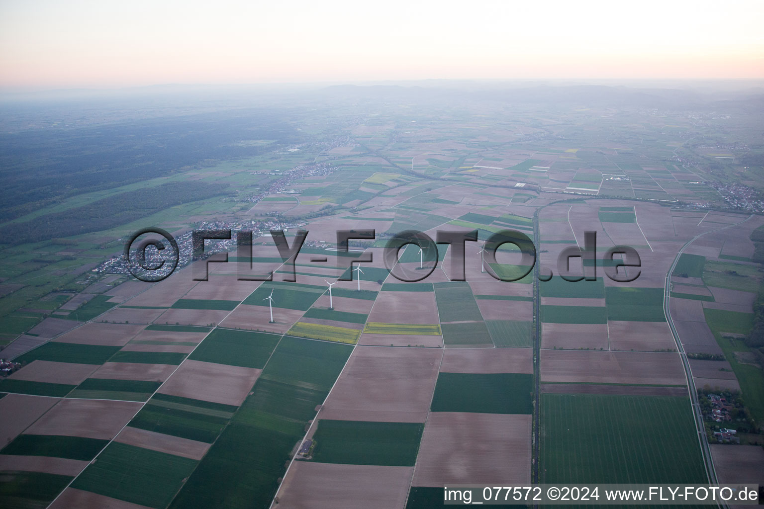 Minfeld in the state Rhineland-Palatinate, Germany from the drone perspective