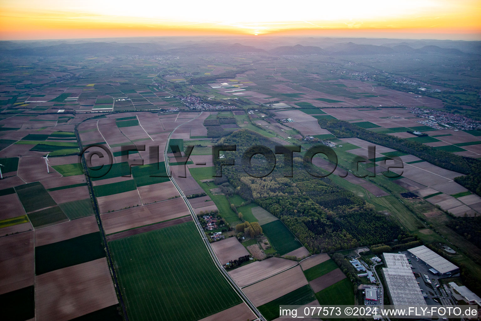 Drone image of Höfen in the state Rhineland-Palatinate, Germany