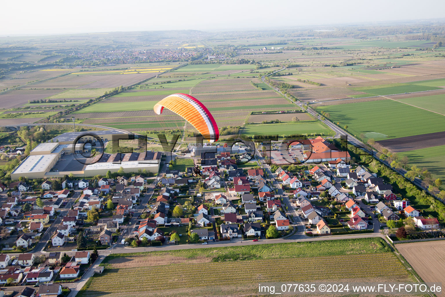 Alsheim-Gronau in the state Rhineland-Palatinate, Germany out of the air