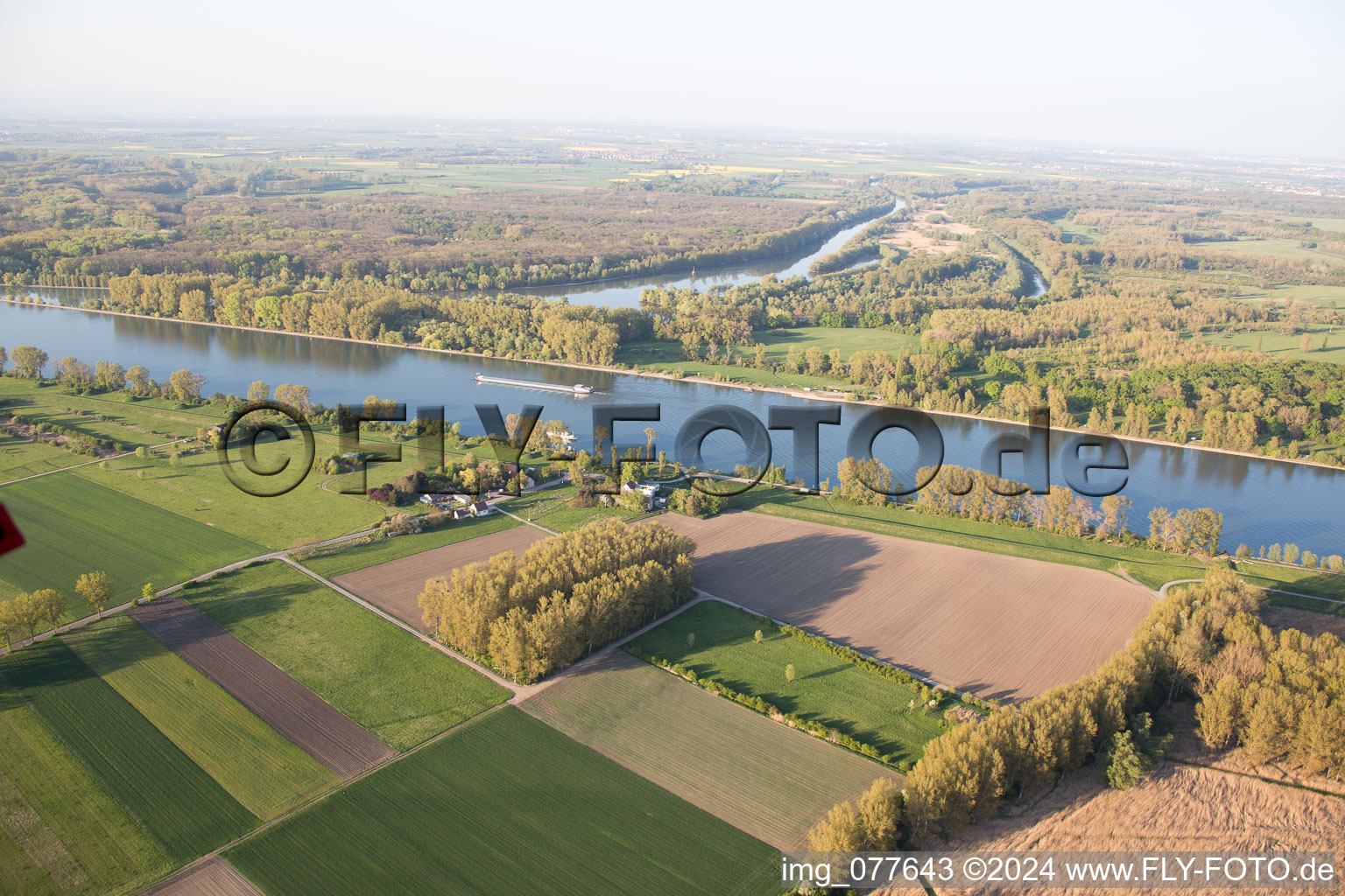 Oblique view of Gimbsheim in the state Rhineland-Palatinate, Germany