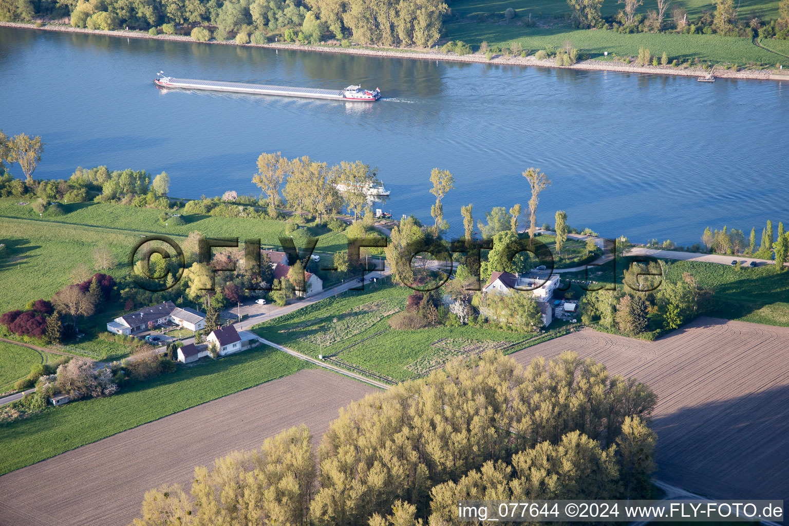 Gimbsheim in the state Rhineland-Palatinate, Germany from above