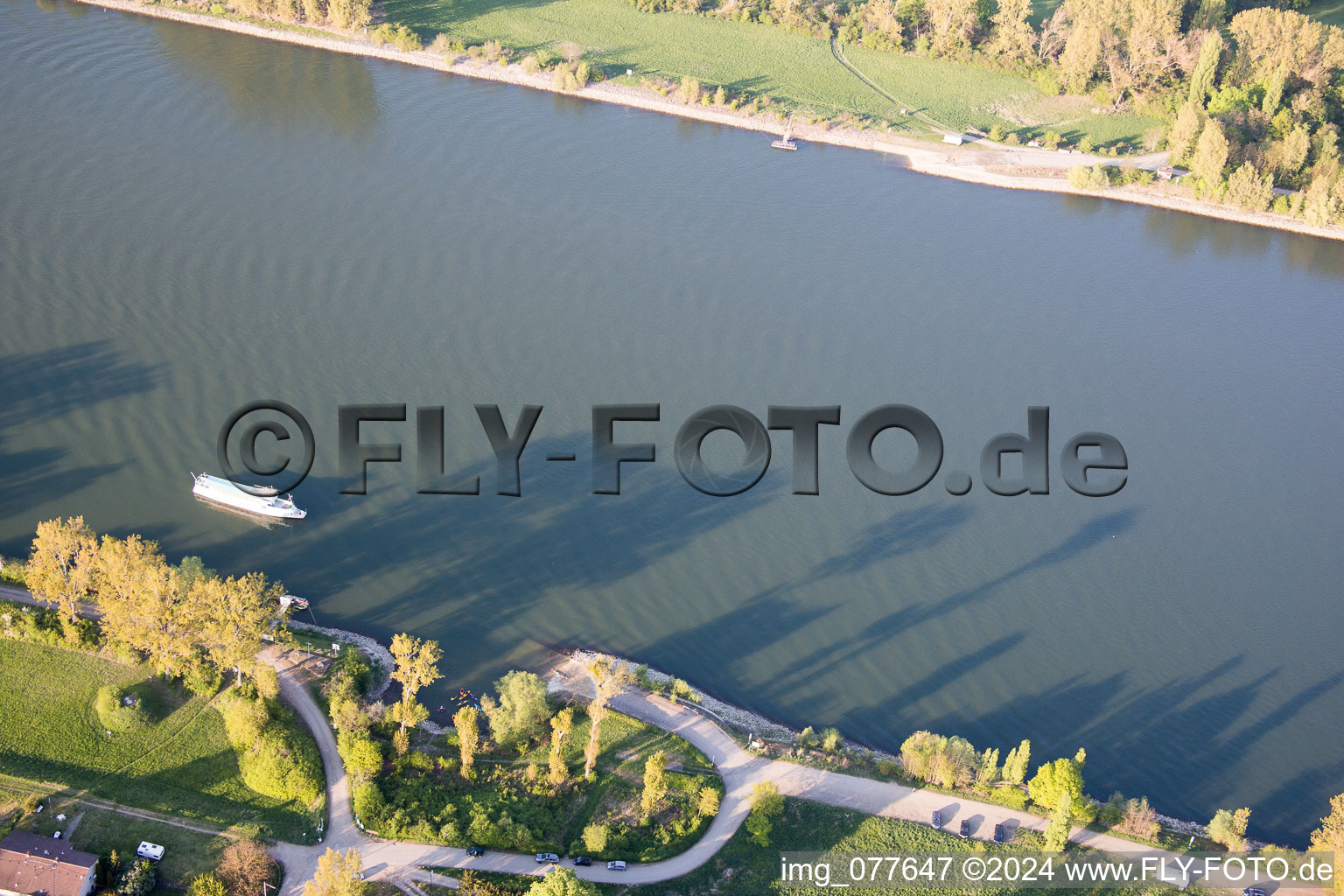 Aerial view of Guntersblum in the state Rhineland-Palatinate, Germany