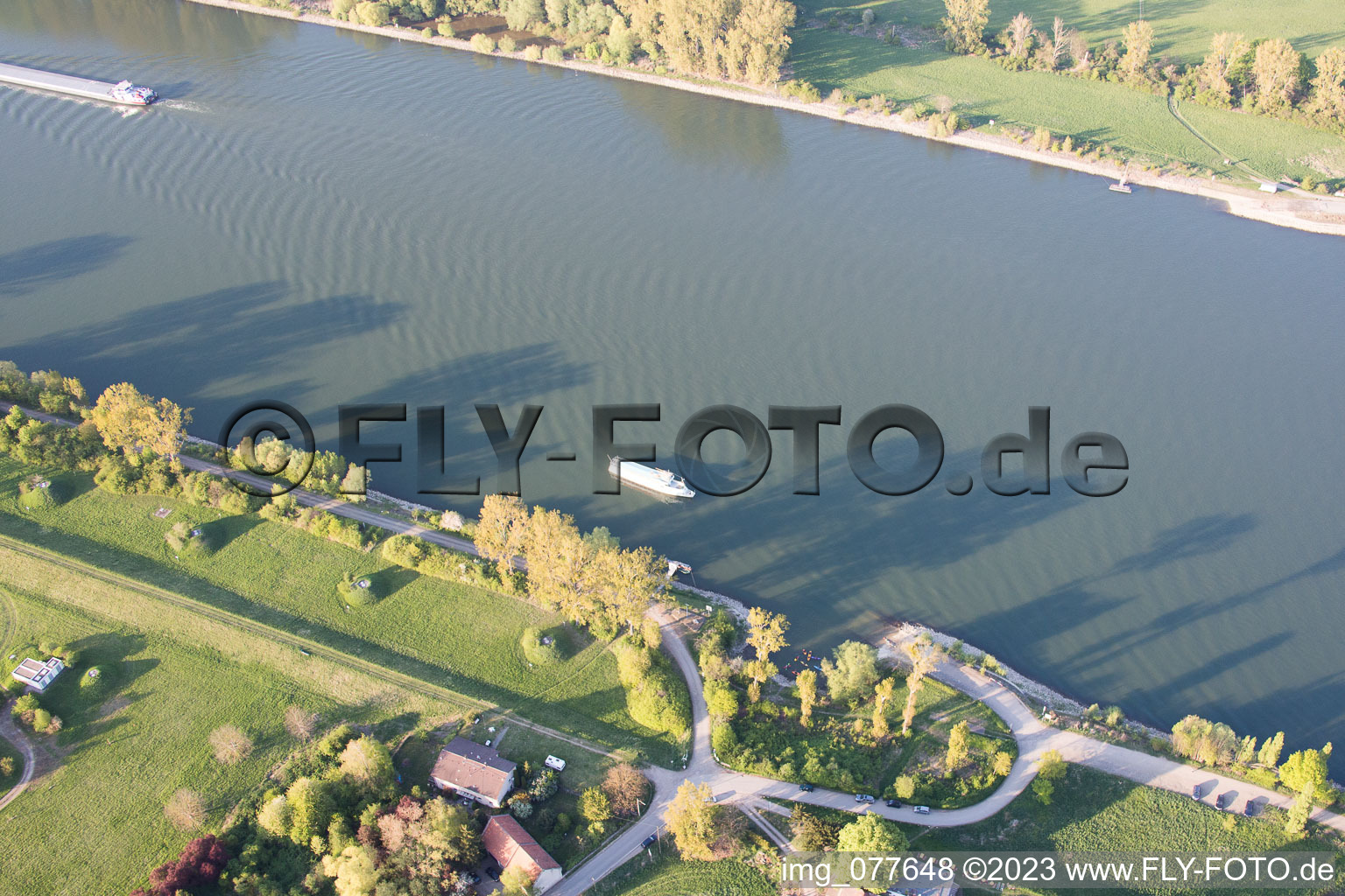 Aerial photograpy of Guntersblum in the state Rhineland-Palatinate, Germany