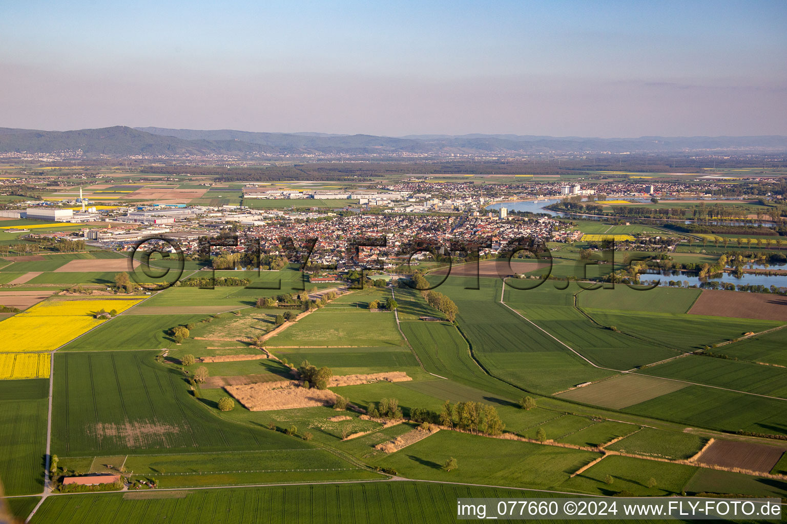 Location view in Biebesheim am Rhein in the state Hesse, Germany