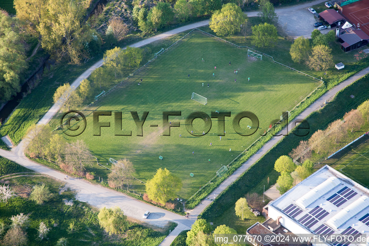 Stockstadt am Rhein in the state Hesse, Germany from above