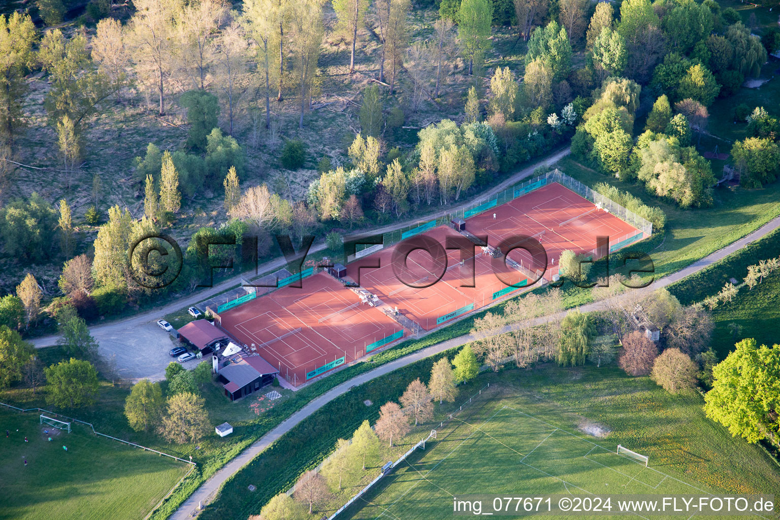 Stockstadt am Rhein in the state Hesse, Germany out of the air