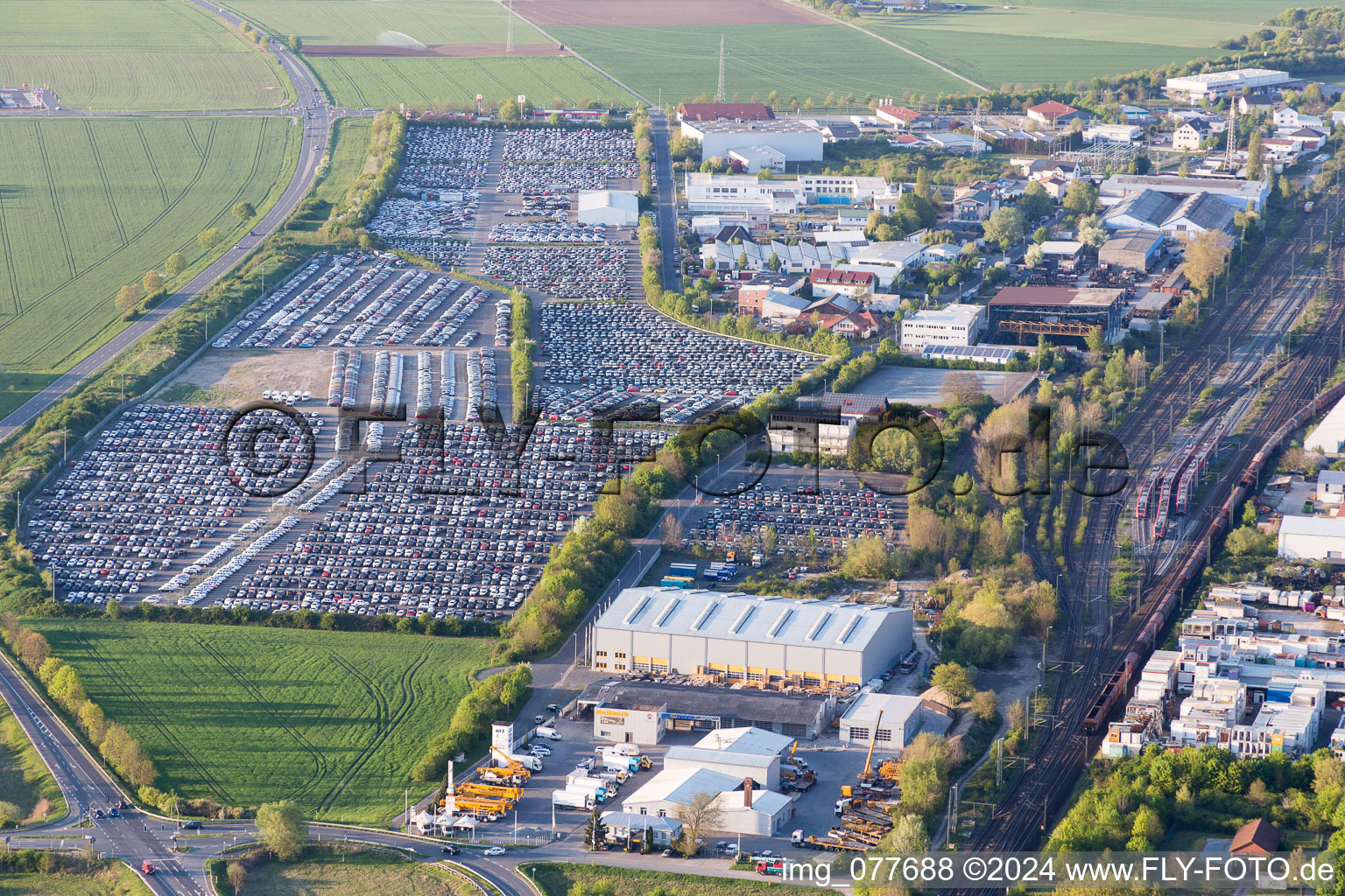 Vehicle trade space of specialist dealer ARS Altmann AG Automobillogistik - Niederlassung Riedstadt in Riedstadt in the state Hesse, Germany