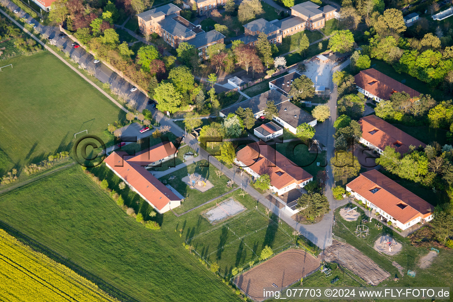 Aerial photograpy of Philippshospital in Riedstadt in the state Hesse, Germany