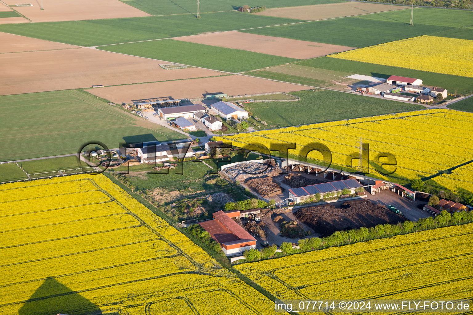 Stockstadt am Rhein in the state Hesse, Germany from the drone perspective