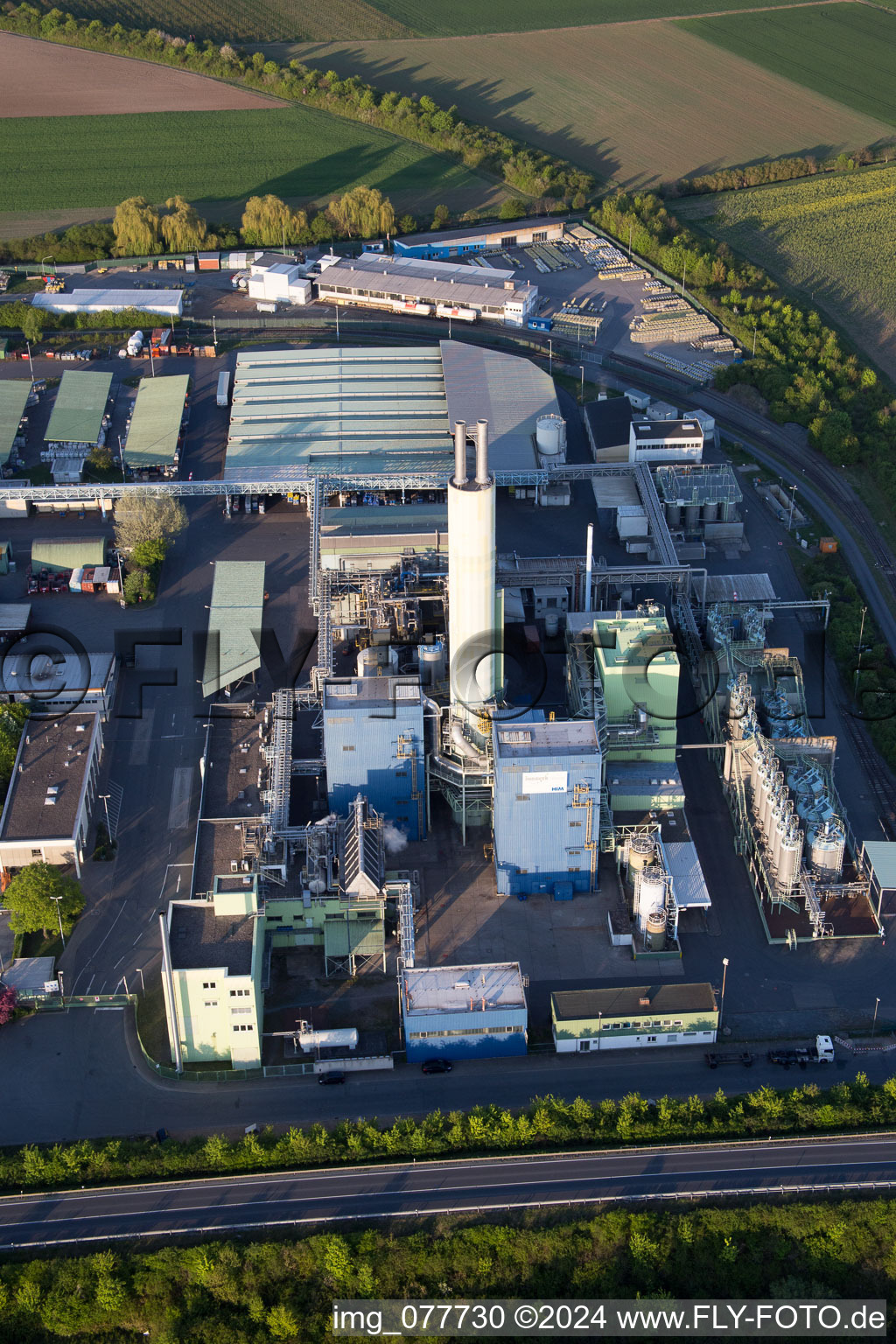 Aerial photograpy of Industrial and commercial area NO HIM in Biebesheim am Rhein in the state Hesse, Germany