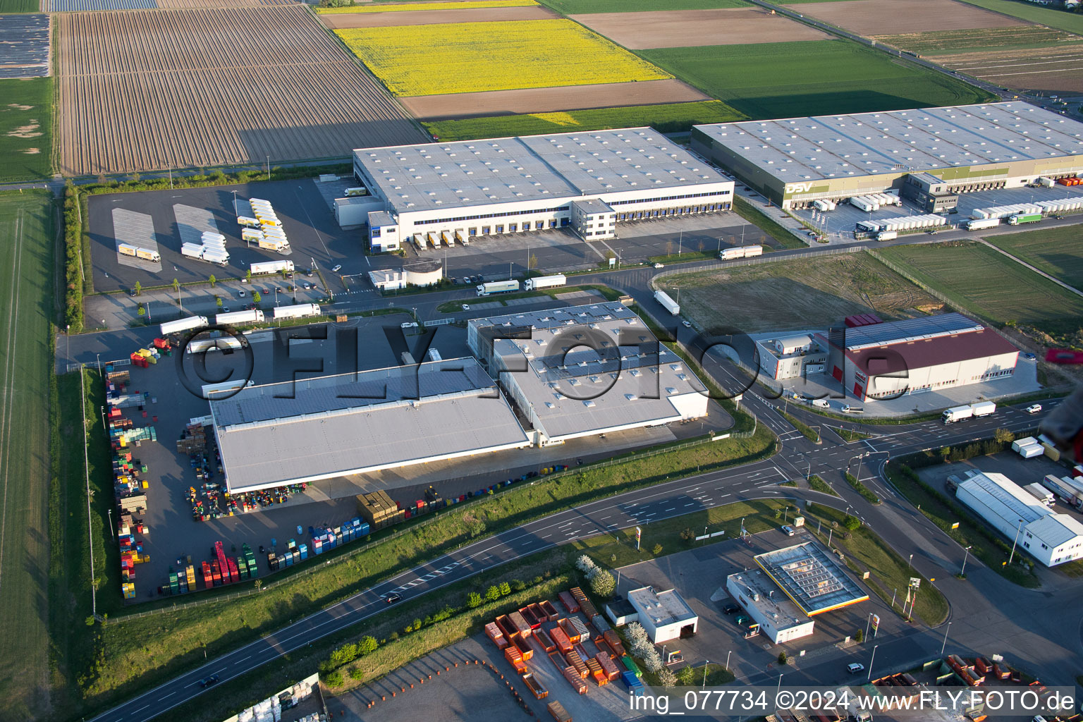 Gernsheim in the state Hesse, Germany from above