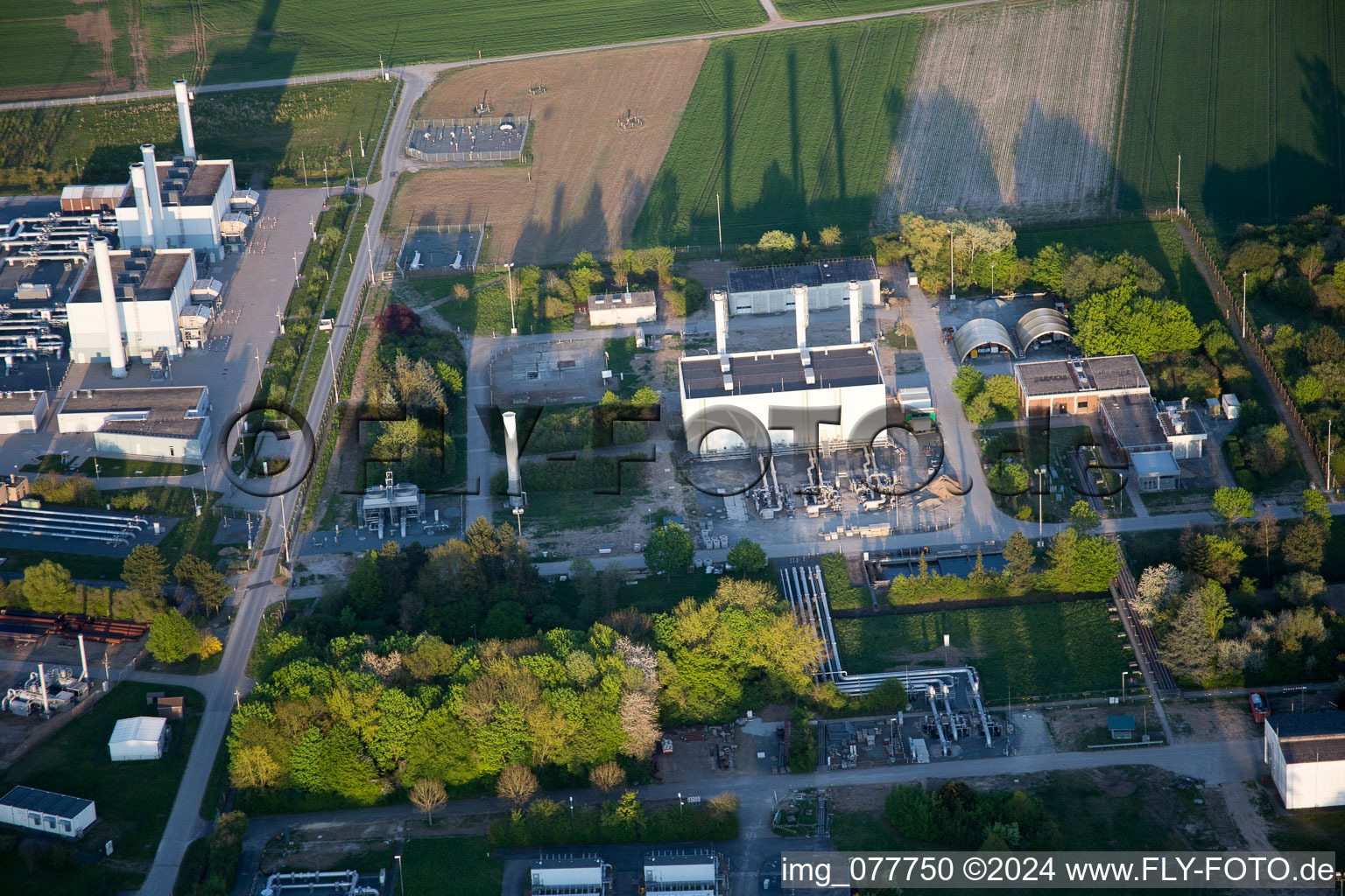 Aerial view of OpenGridEurope in Alsbach-Hähnlein in the state Hesse, Germany