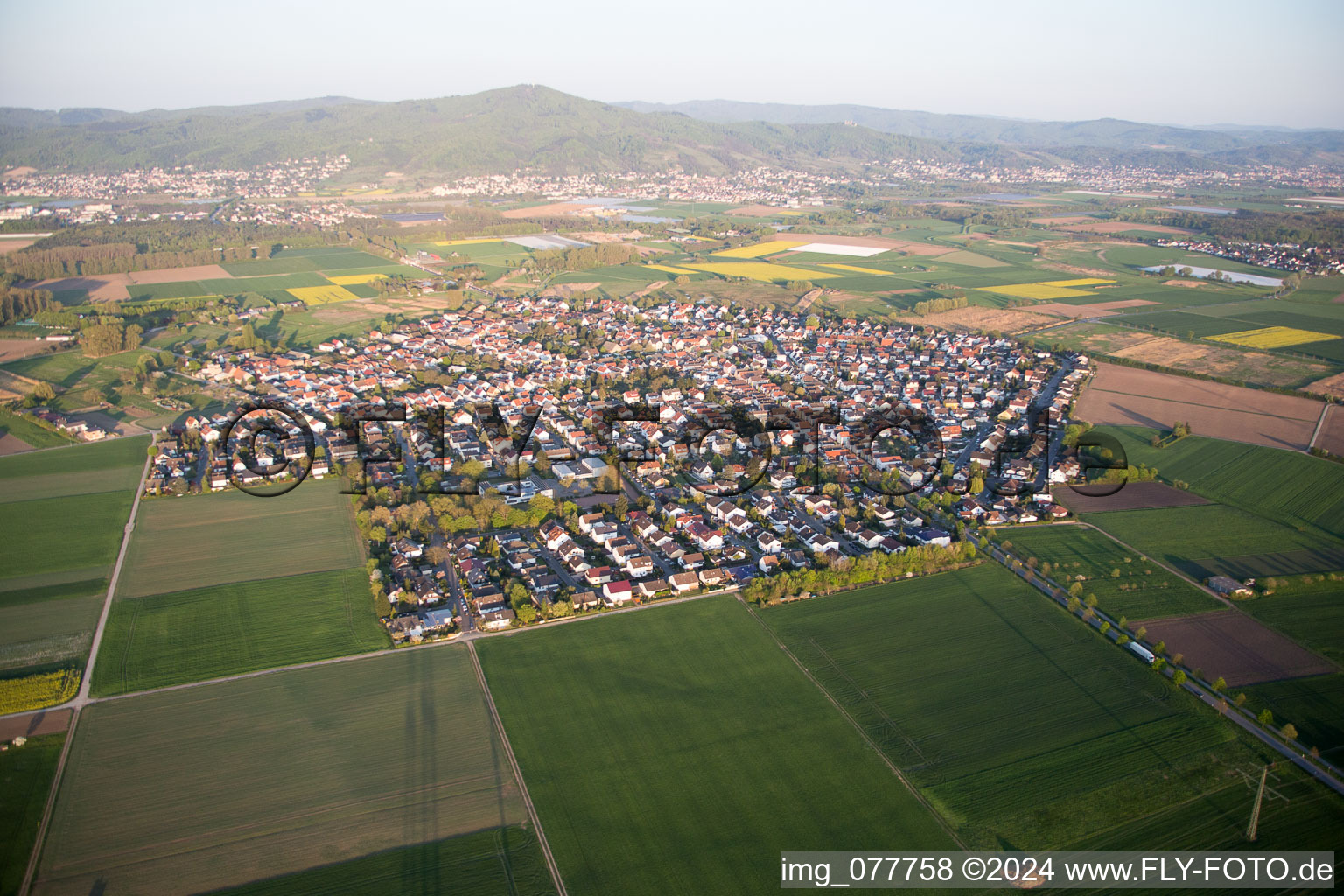 Aerial photograpy of Alsbach-Hähnlein in the state Hesse, Germany