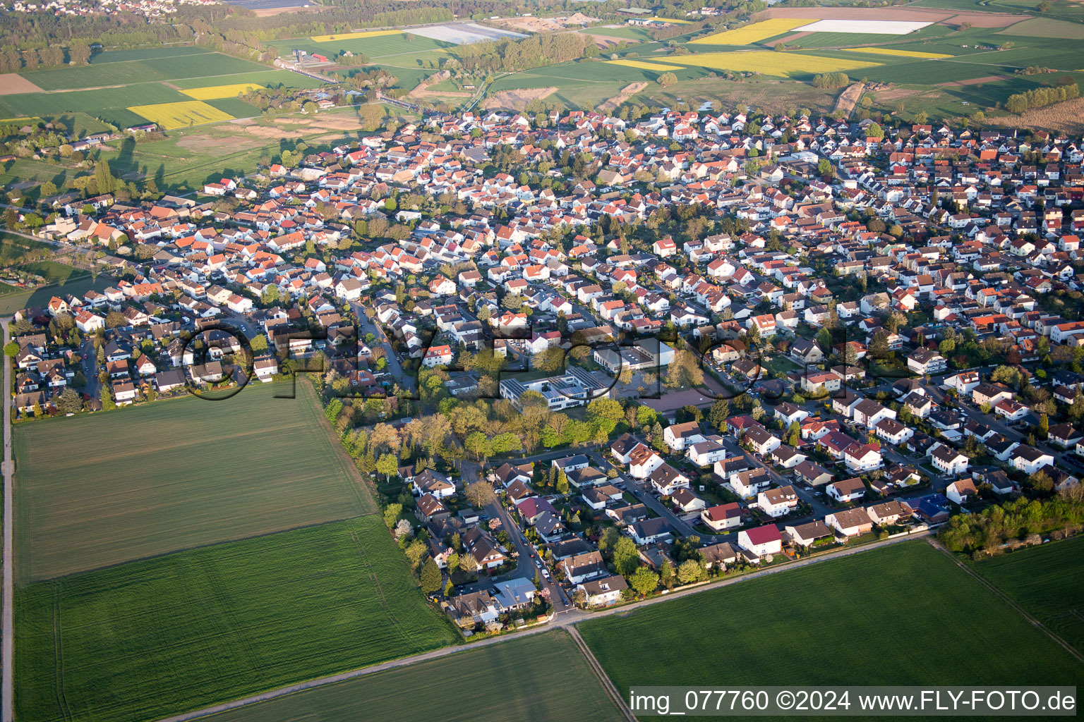 Alsbach-Hähnlein in the state Hesse, Germany from above