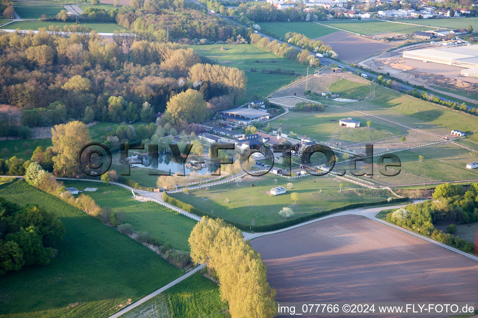 Bird's eye view of Alsbach-Hähnlein in the state Hesse, Germany