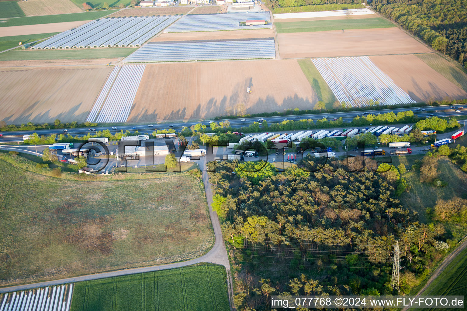 Drone recording of Alsbach-Hähnlein in the state Hesse, Germany