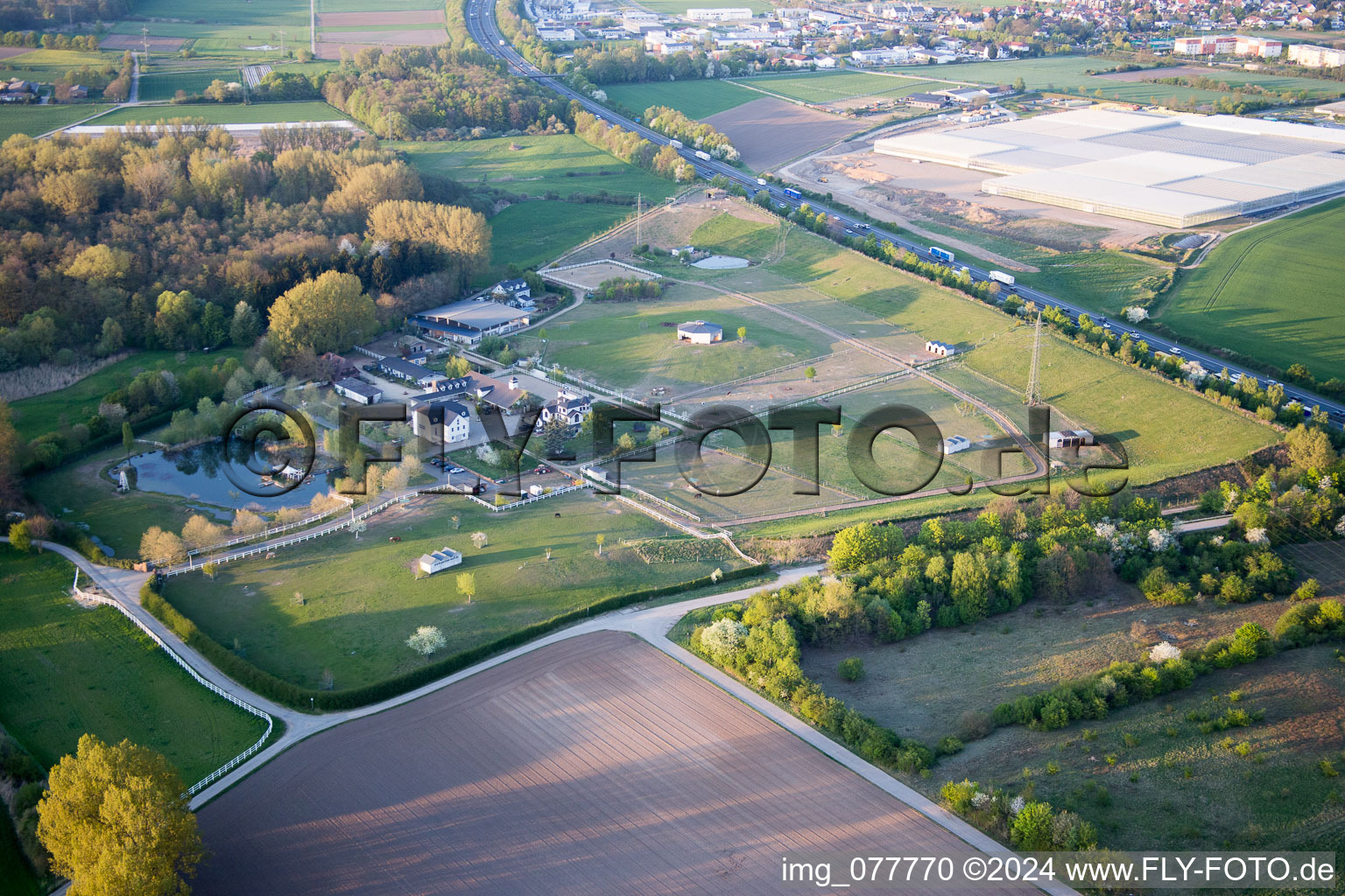 Drone image of Alsbach-Hähnlein in the state Hesse, Germany