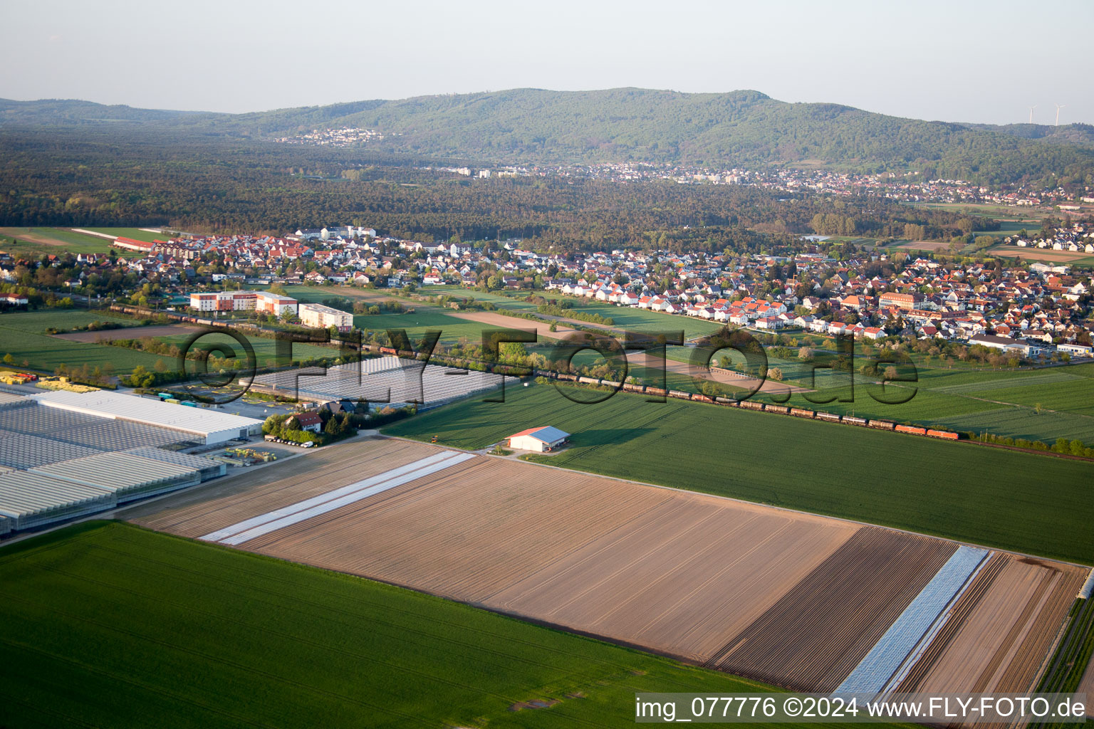 Alsbach-Hähnlein in the state Hesse, Germany seen from a drone