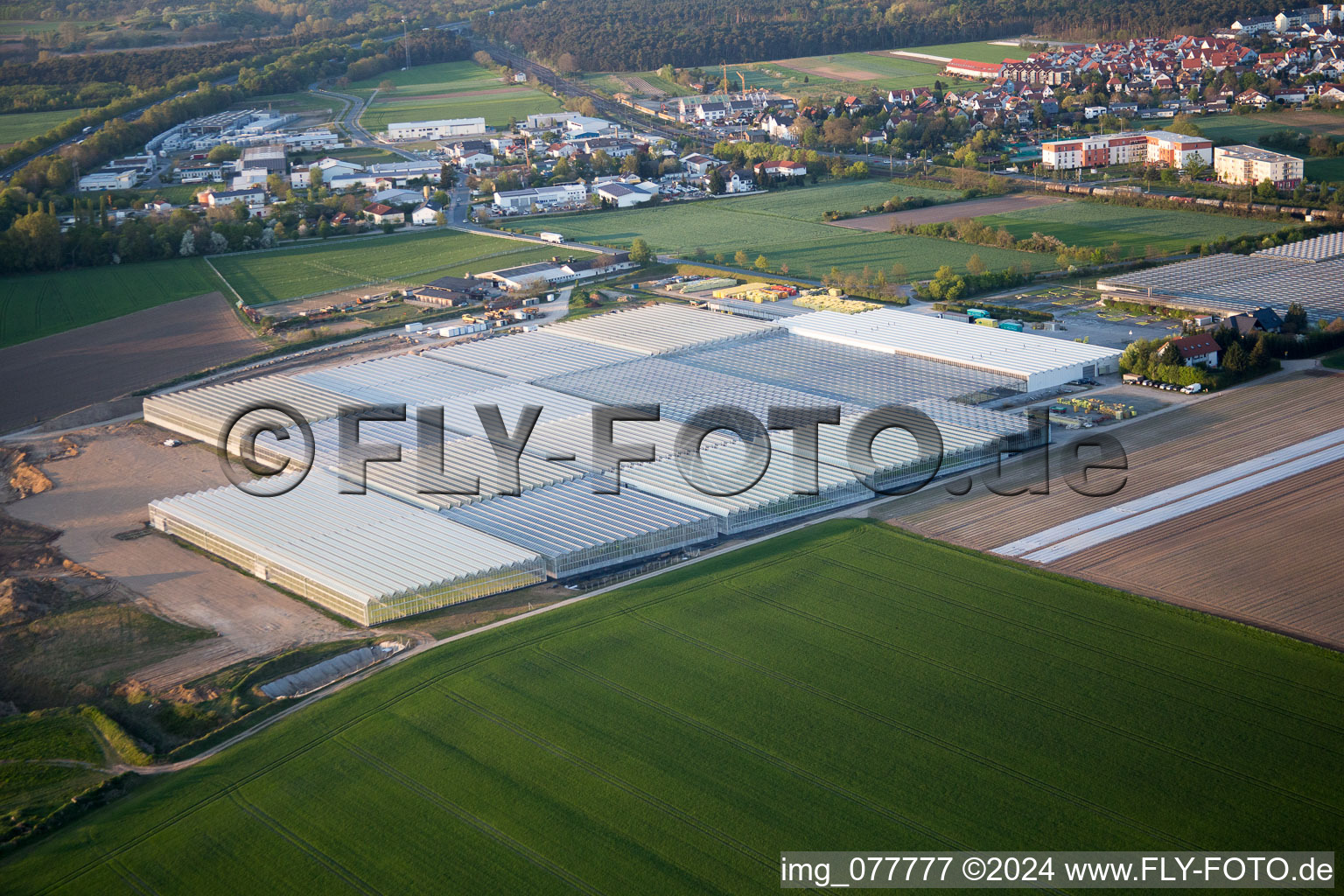 Aerial view of Alsbach-Hähnlein in the state Hesse, Germany