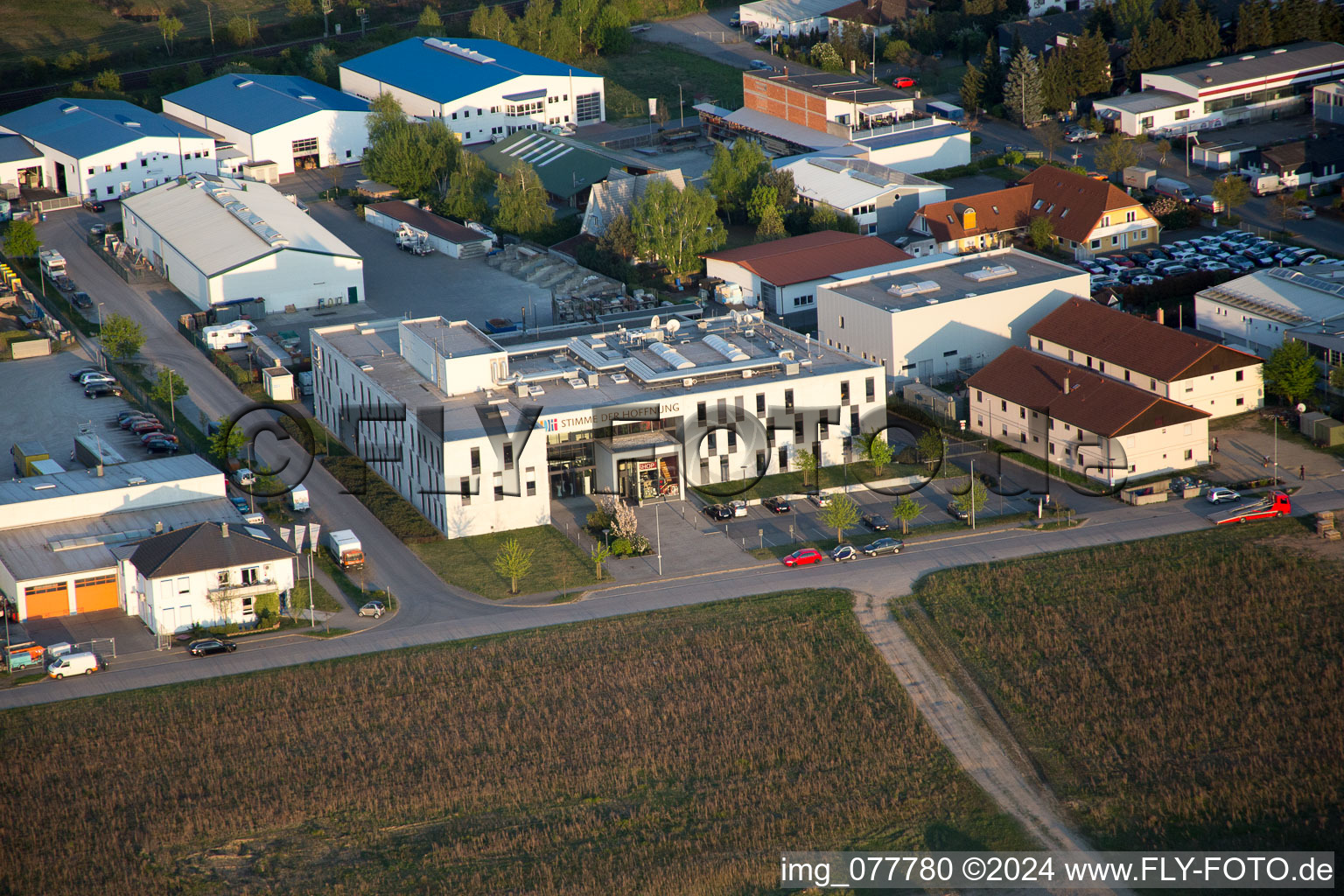 Oblique view of Alsbach-Hähnlein in the state Hesse, Germany