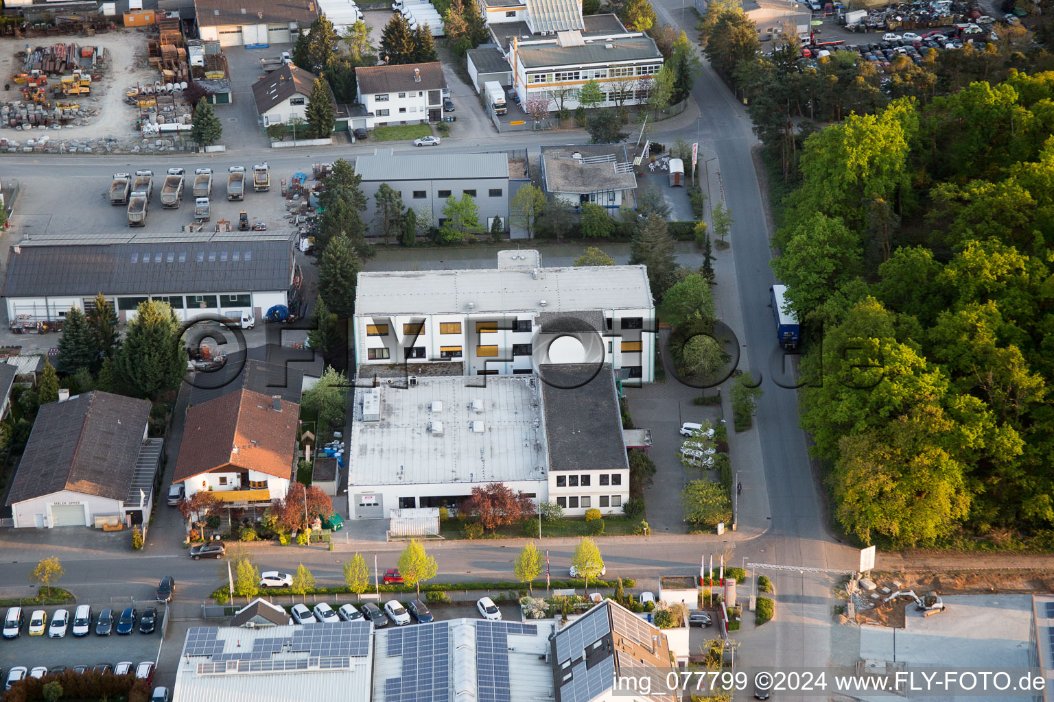 Alsbach-Hänlein, Sandwiese industrial area in Alsbach-Hähnlein in the state Hesse, Germany viewn from the air