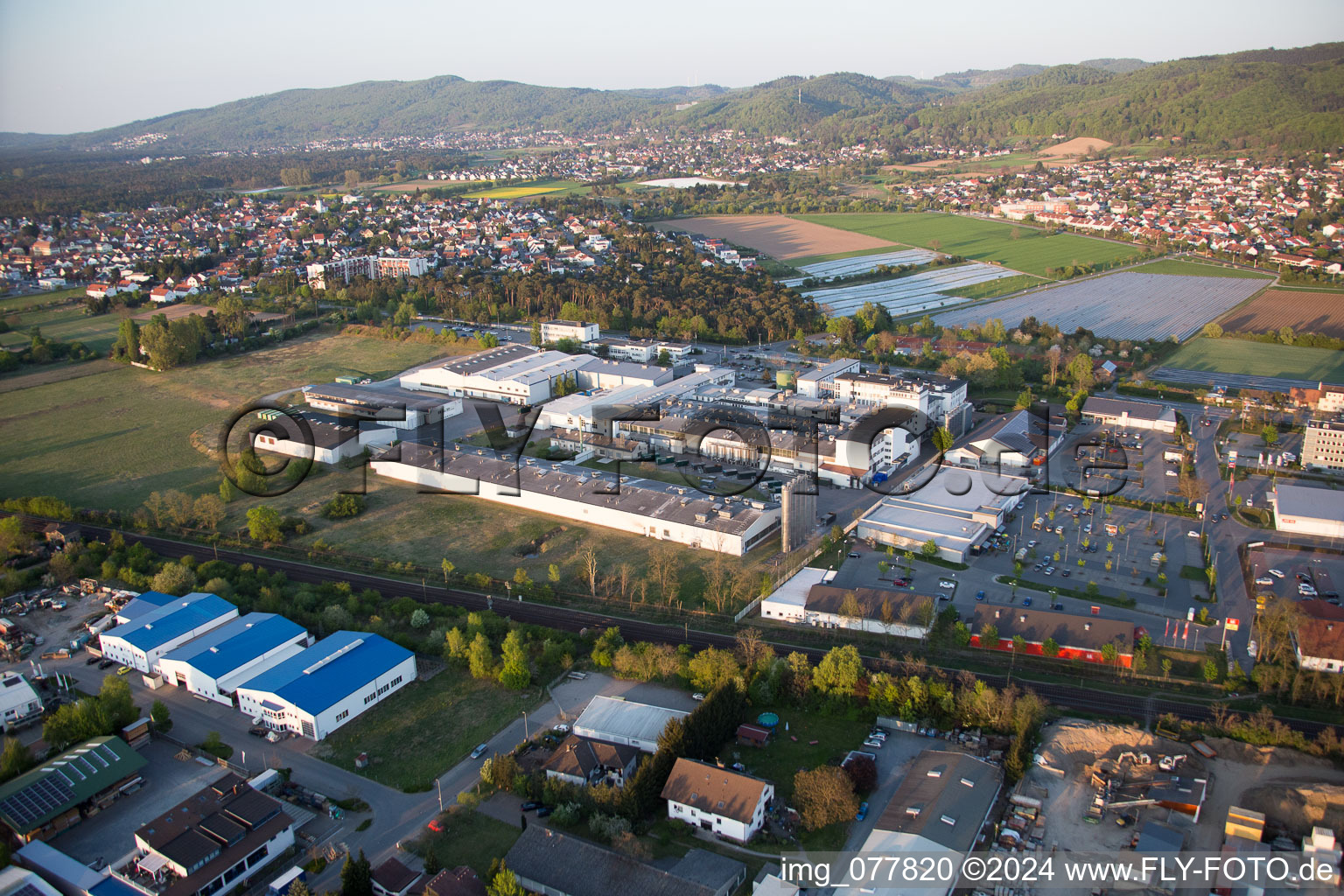 Aerial photograpy of Alsbach-Hänlein, Sandwiese industrial area in Alsbach-Hähnlein in the state Hesse, Germany