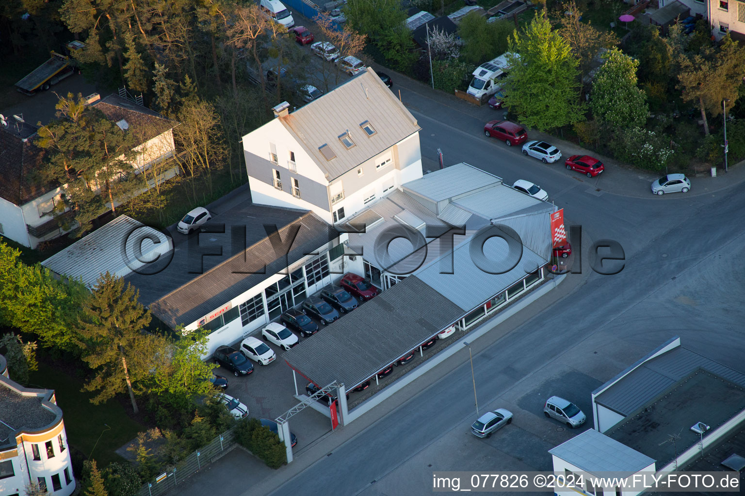 Alsbach-Hähnlein in the state Hesse, Germany from above