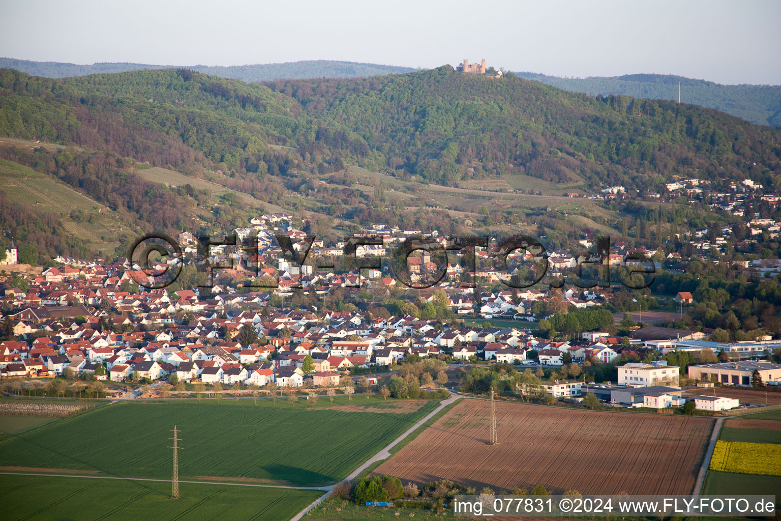 Alsbach-Hähnlein in the state Hesse, Germany from the plane