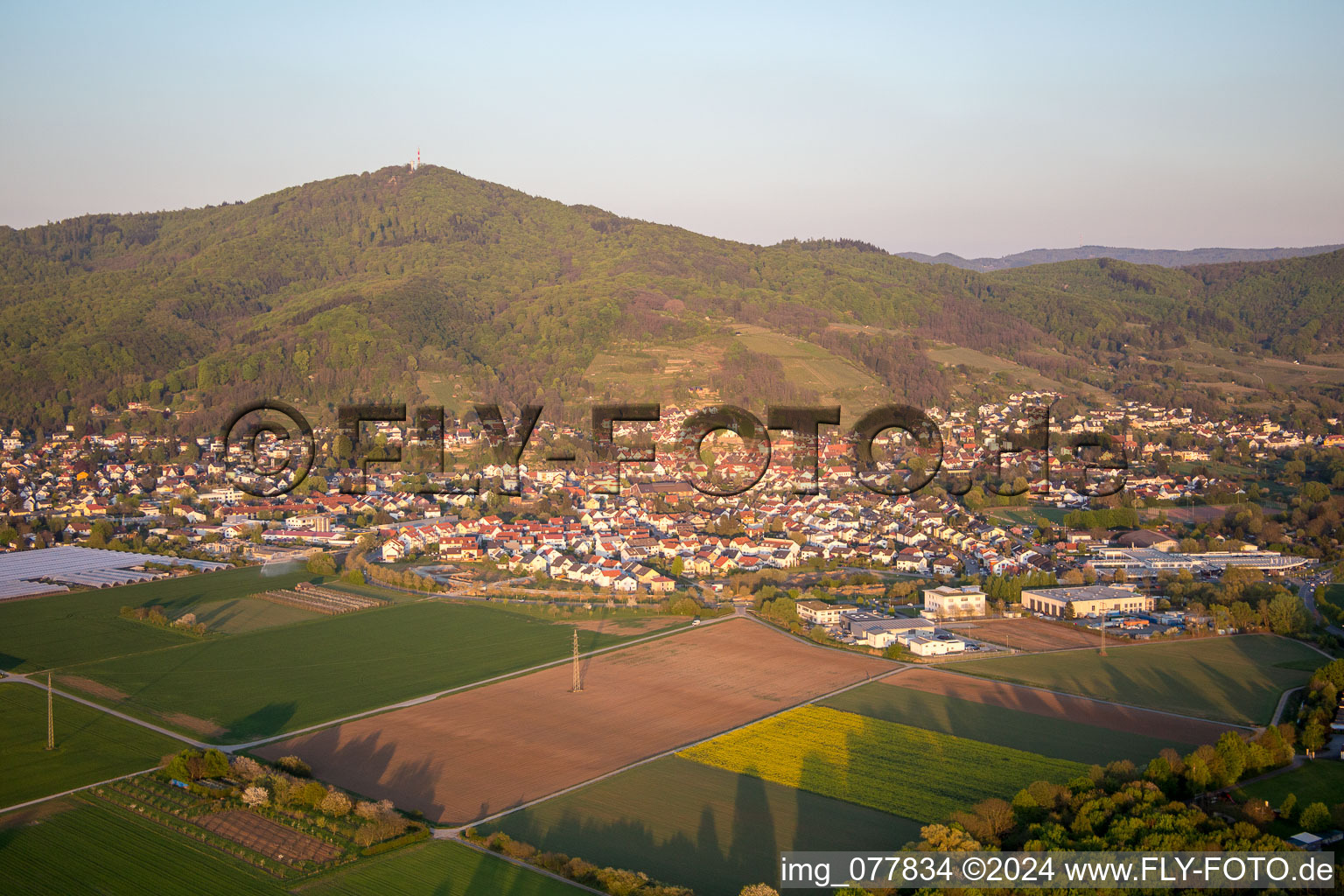 Zwingenberg in the state Hesse, Germany seen from a drone