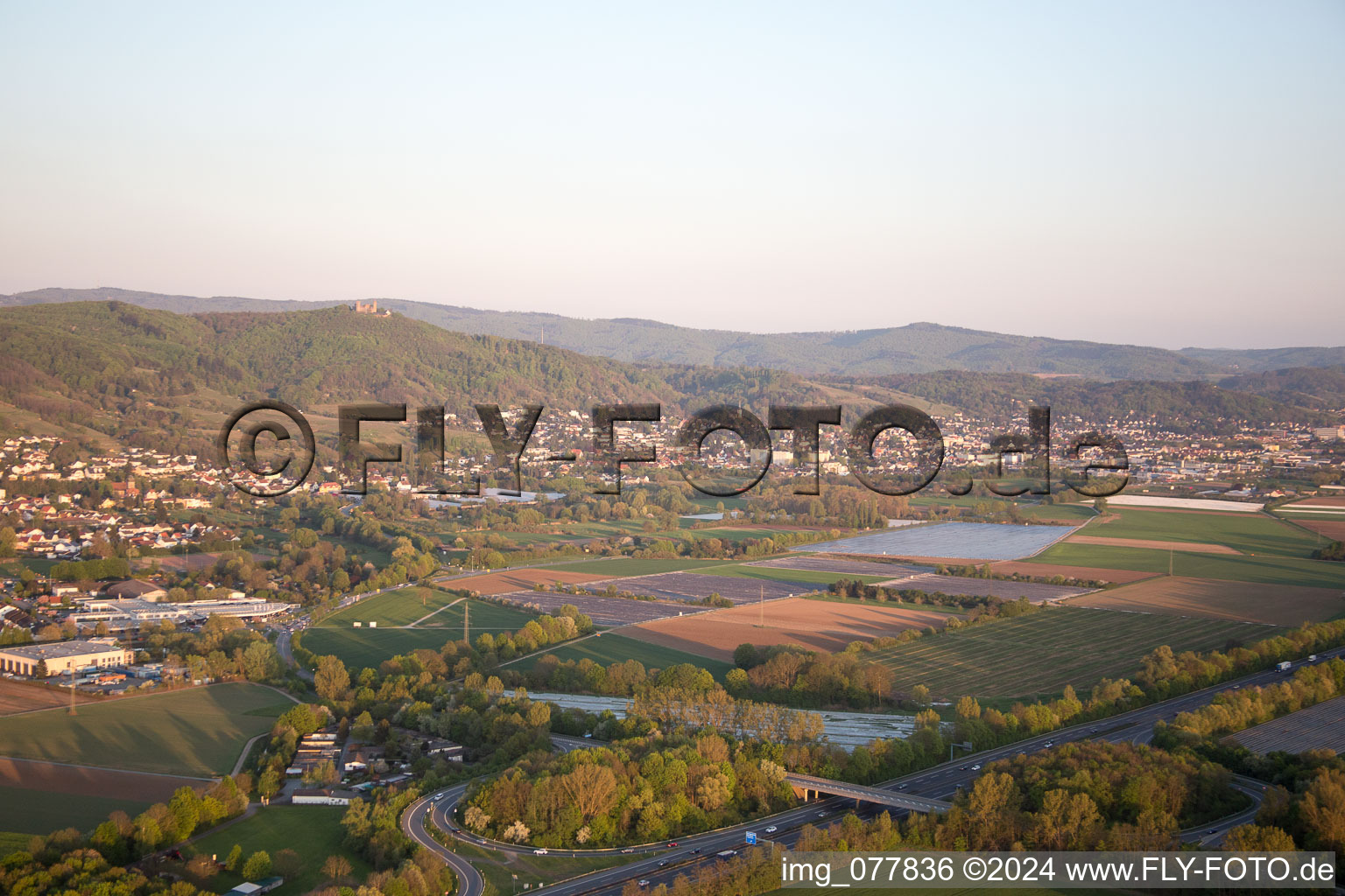 Aerial photograpy of Zwingenberg in the state Hesse, Germany