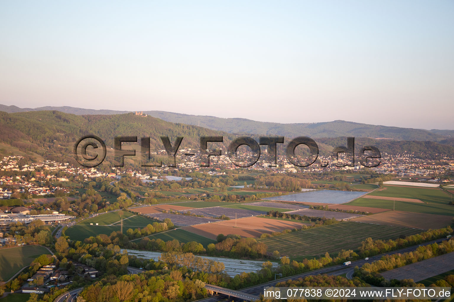 Zwingenberg in the state Hesse, Germany from above