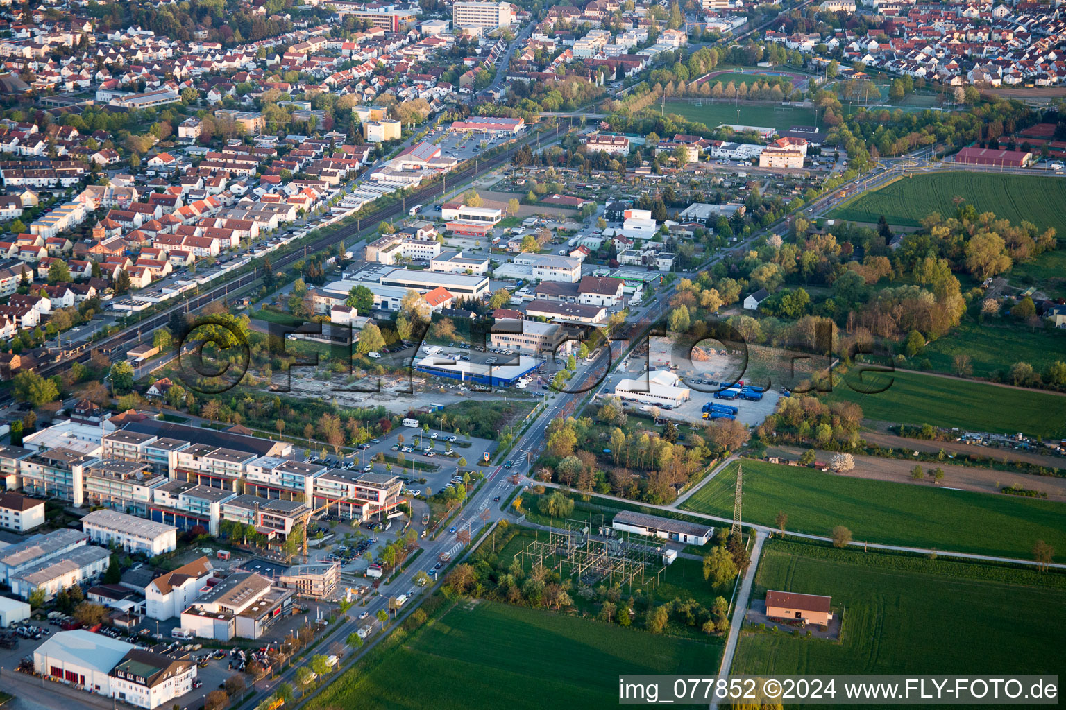 District Auerbach in Bensheim in the state Hesse, Germany viewn from the air