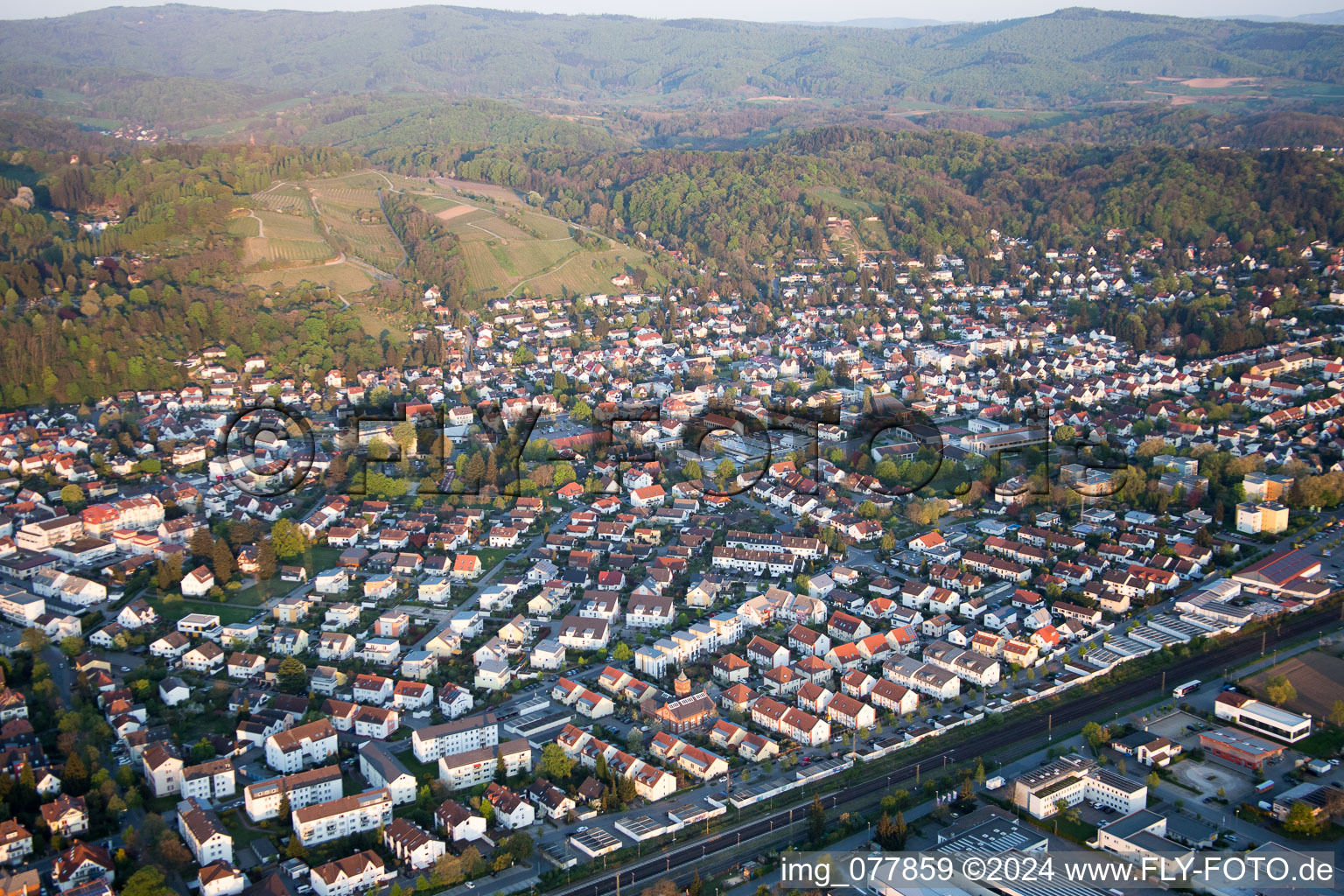 District Auerbach in Bensheim in the state Hesse, Germany from a drone