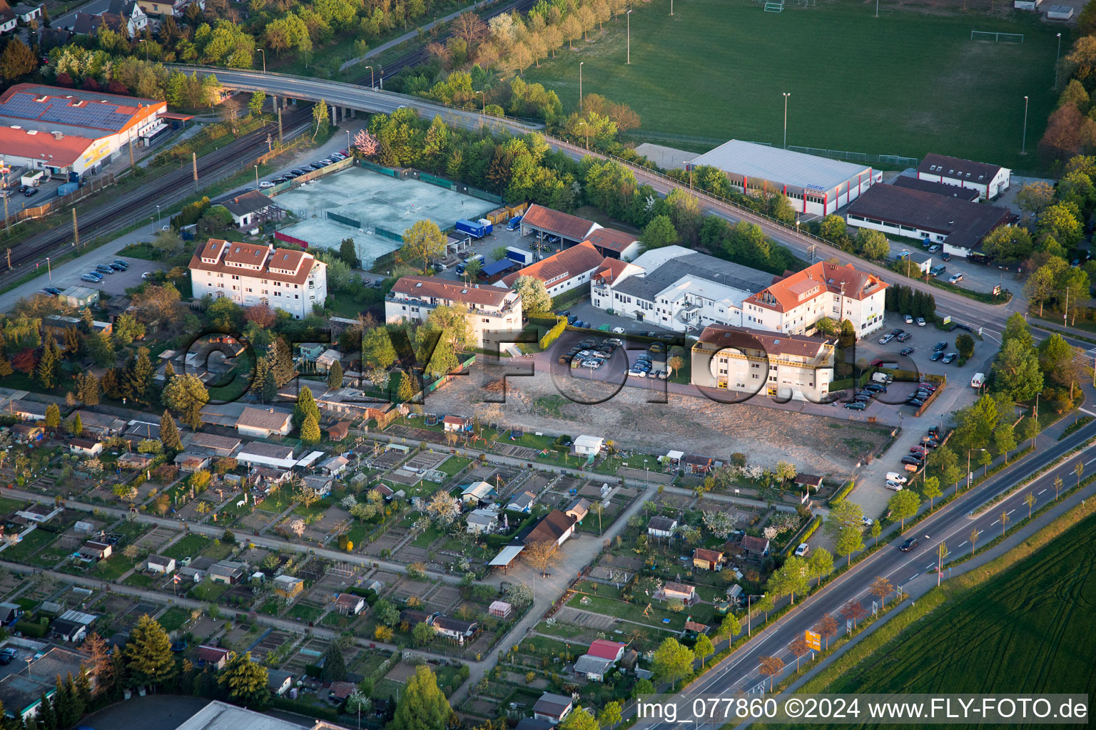 District Auerbach in Bensheim in the state Hesse, Germany seen from a drone