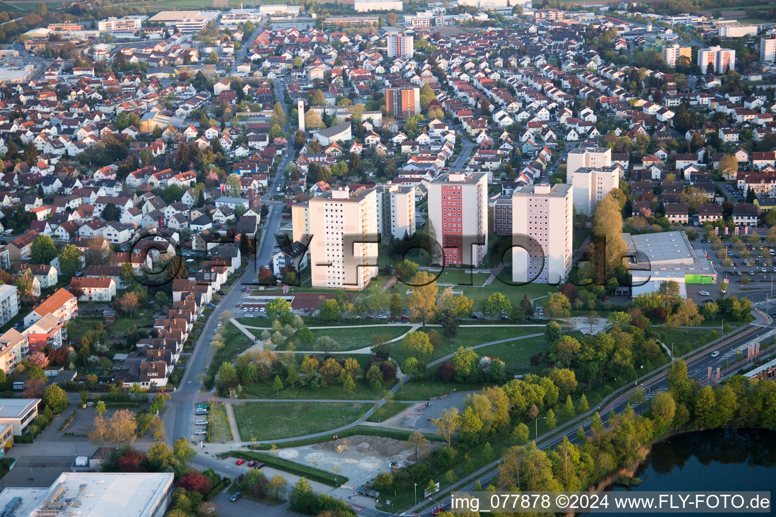 Bensheim in the state Hesse, Germany seen from a drone