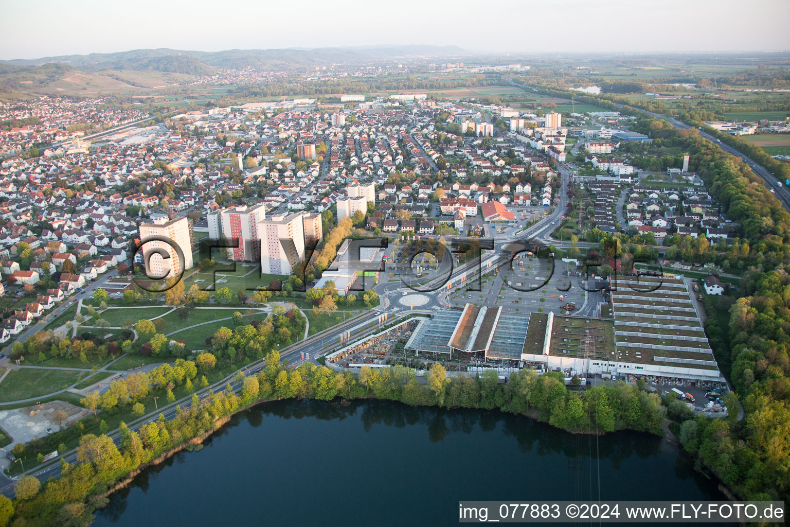 Oblique view of Bensheim in the state Hesse, Germany