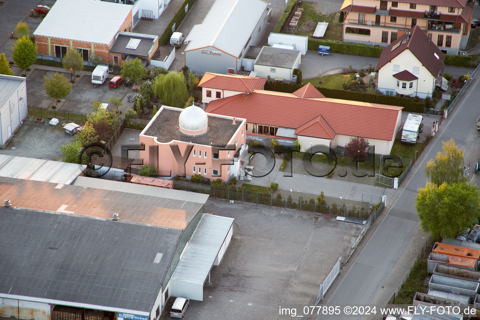 Drone recording of Bensheim in the state Hesse, Germany