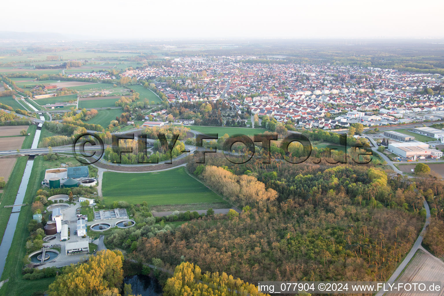 Aerial view of Lorsch in the state Hesse, Germany