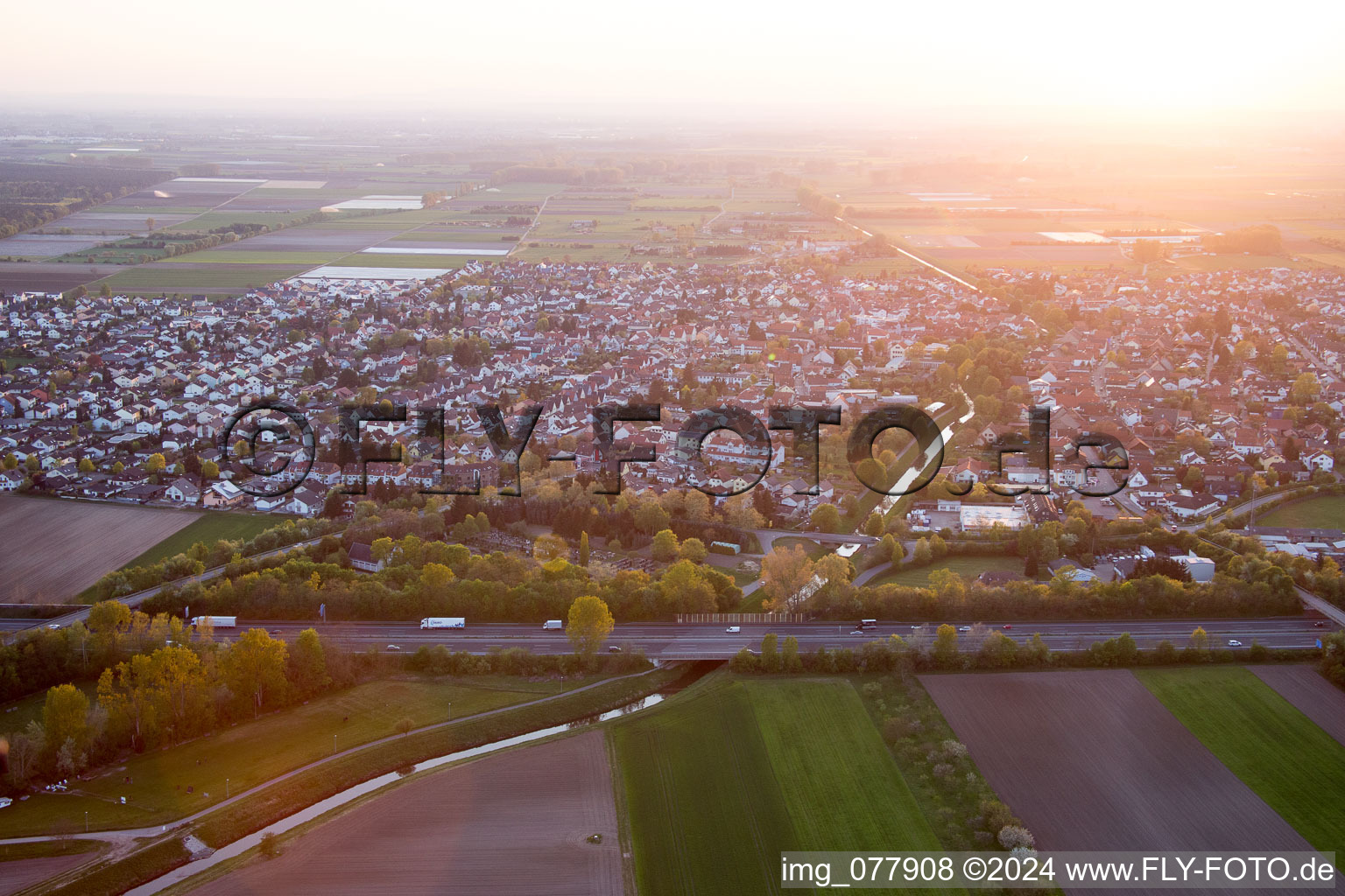 Aerial photograpy of Lorsch in the state Hesse, Germany