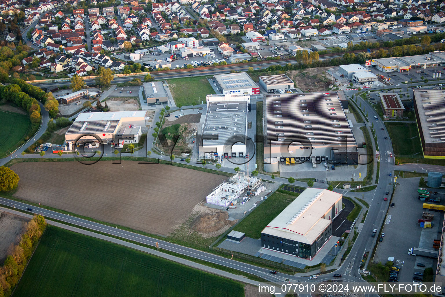 Warehouses and forwarding building von Caterpillar in Lorsch in the state Hesse, Germany